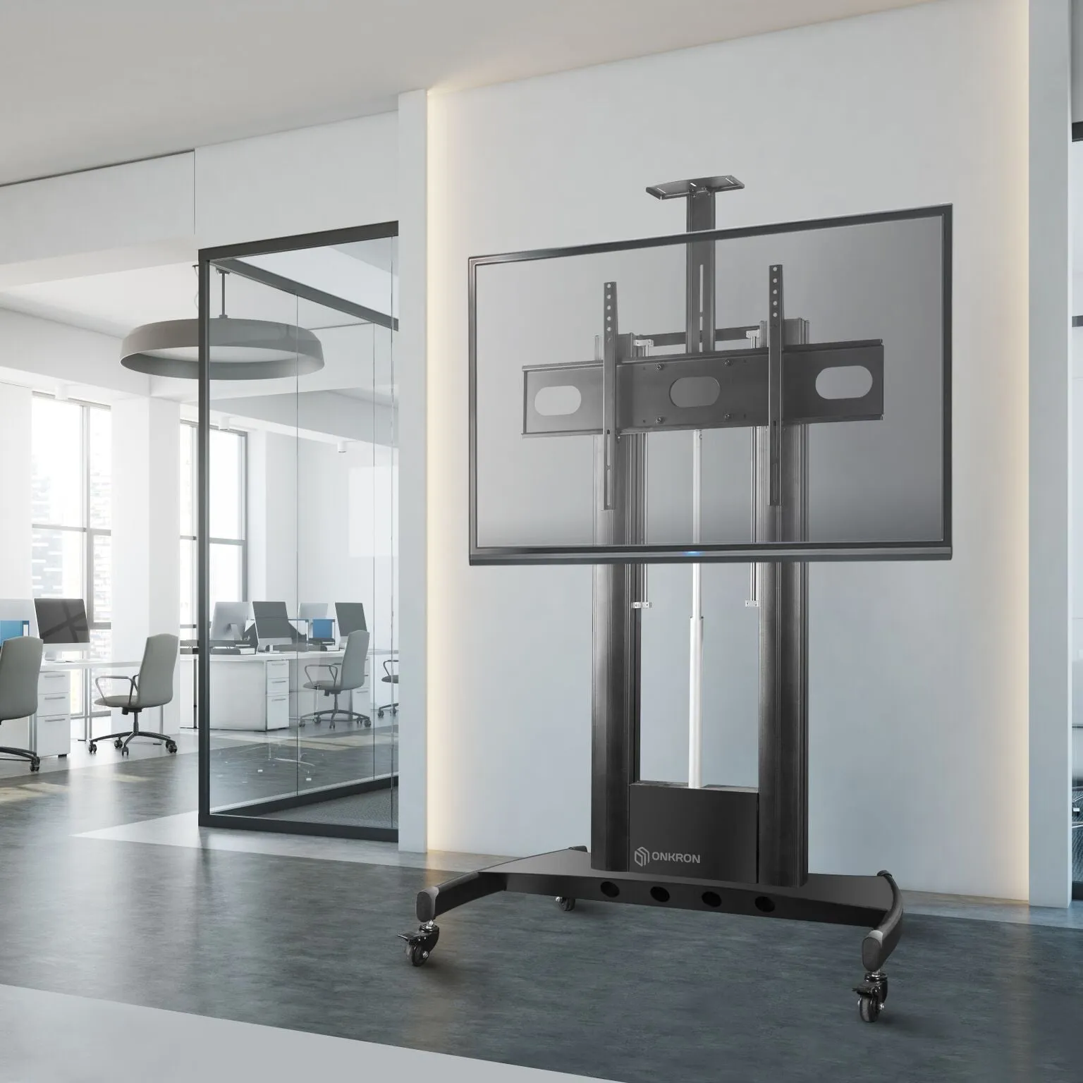 Mobile TV stand for 55"-100" max 300 lbs, black TS2210