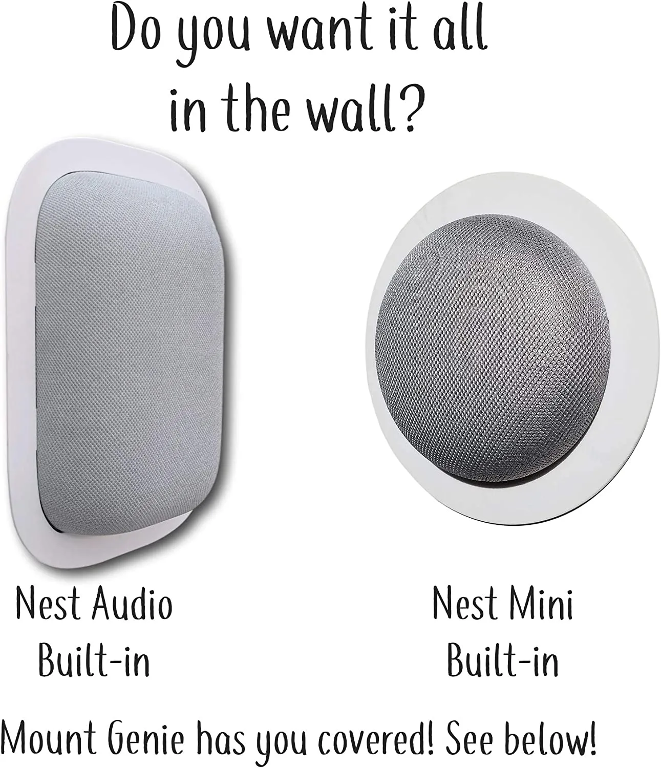 Mount Genie Simple Built-in Google Nest Hub MAX Wall Mount: The Perfect Smart Home Command Center | Fully Exposed Speakers | Designed in The USA