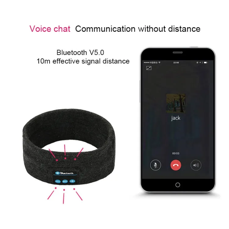My-Call Bluetooth V5.0 Headsfree Sport Headband Music Headwear for iPhone 6 & 6s / iPhone 5 & 5S / iPhone 4 & 4S and Other Bluetooth Devices(Dark Gray)