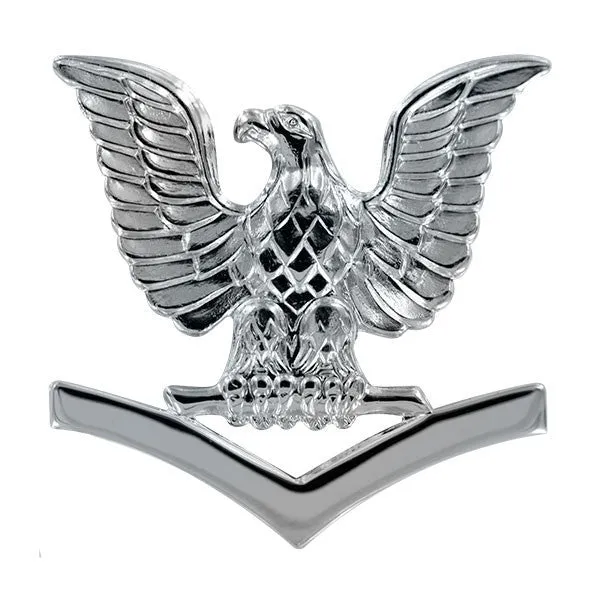 Navy Cap Device: E4 Petty Officer Third Class - silver
