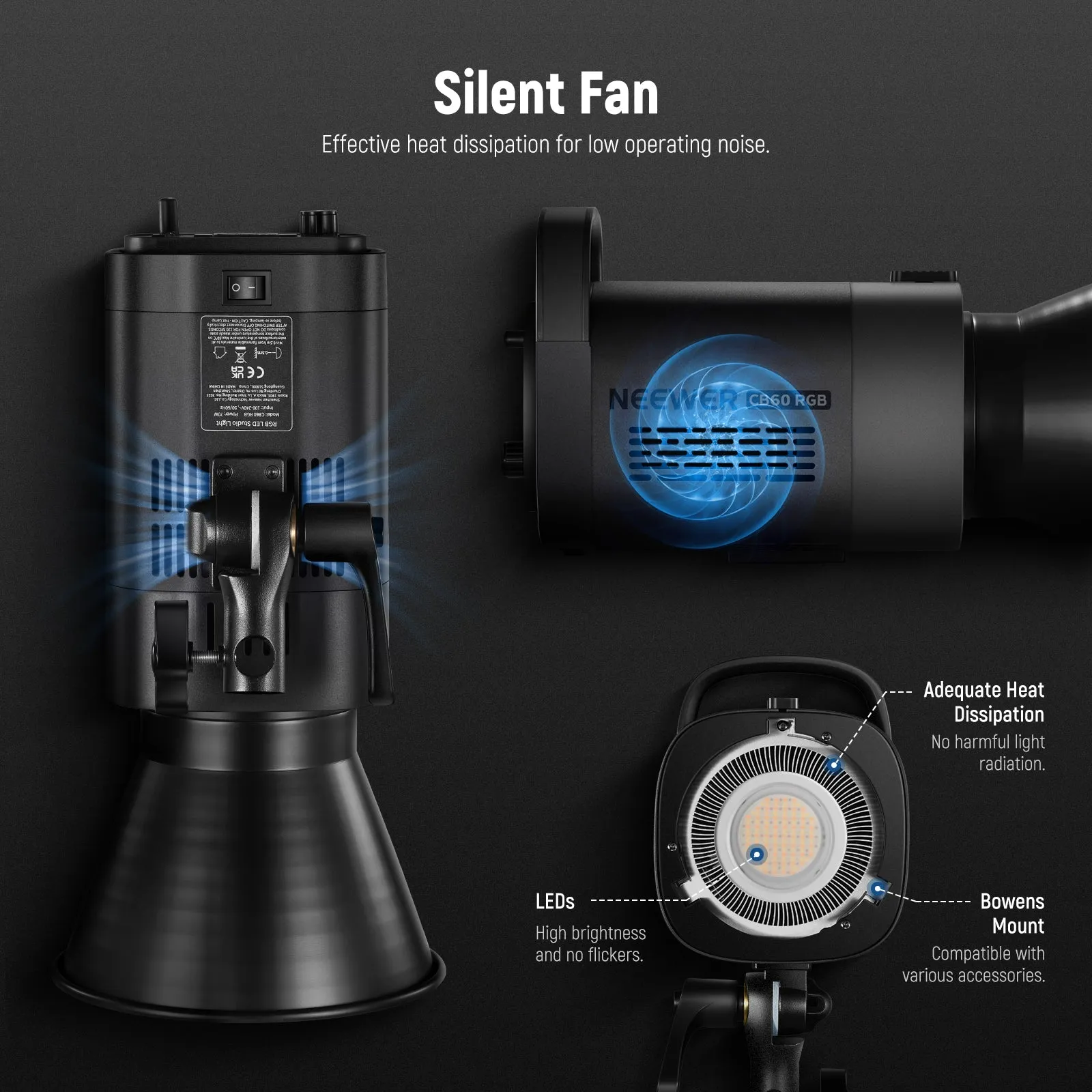 NEEWER RGB CB60 70W CRI 97  LED Video Light