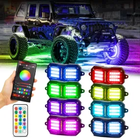 NEW Vibrant Series | Upgraded RGB LED Rock Lights Kit Multicolor Neon Underglow Lights with Bluetooth APP & Remote Control NEW Vibrant Series | Upgraded RGB LED Rock Lights Kit Multicolor Neon Underglow Lights with Bluetooth APP & Remote Control