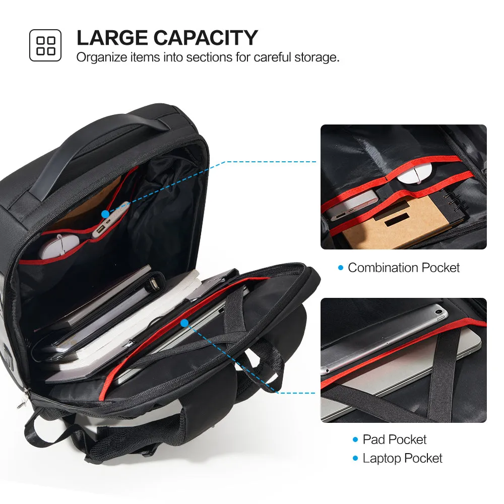 OIWAS Anti-Theft Backpack with Password Lock & USB Charging Port