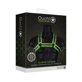 Ouch GITD BuckleBulldogHarn NeonGrn LXL