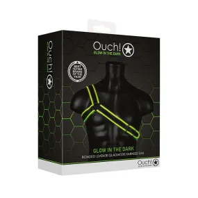 Ouch GITD Gladiator Harness NeonGrn SM