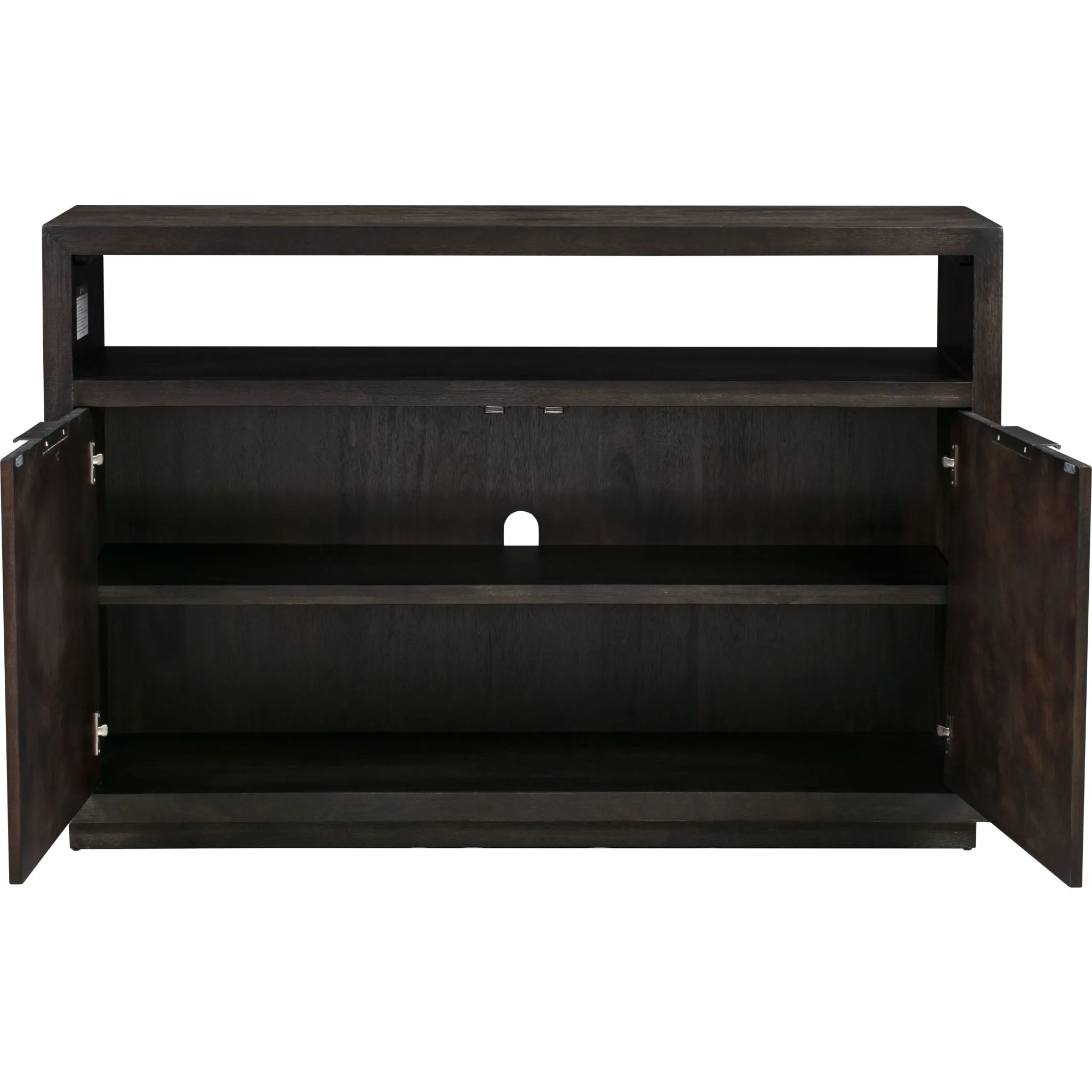 Oxford Solid Wood 54 inch Media Console in Basalt Grey