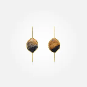 Picasso Jasper Stone Earrings (Curved)
