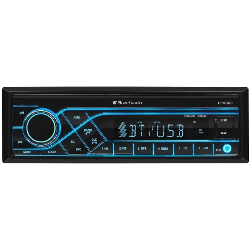 Planet Audio P370MB 1-DIN Bluetooth USB/SD AUX Digital Media Receiver