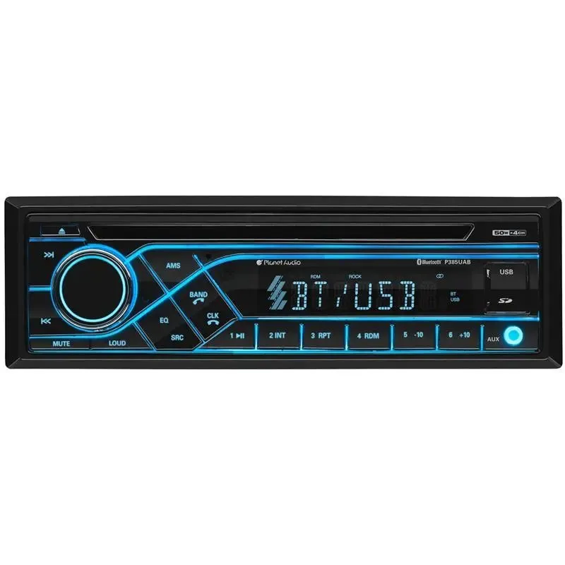 Planet Audio P385UAB Single DIN Bluetooth CD AM/FM Receiver   Free AUX