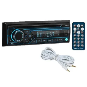 Planet Audio P385UAB Single DIN Bluetooth CD AM/FM Receiver   Free AUX