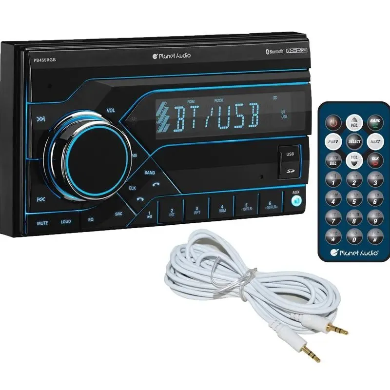 Planet Audio PB455RGB Digital Media Bluetooth Car Stereo   Free AUX