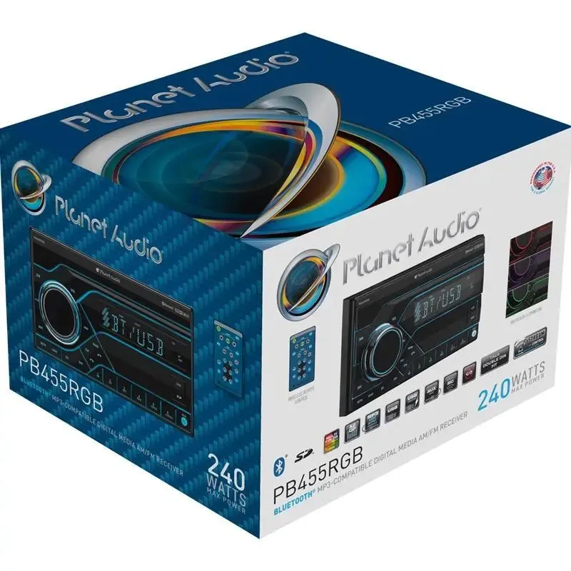 Planet Audio PB455RGB Digital Media Bluetooth Car Stereo   Free AUX