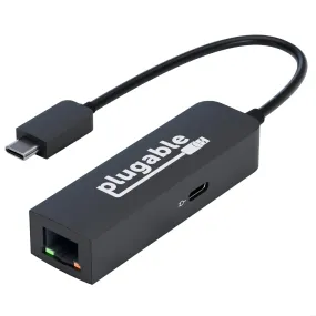 Plugable USB-C to 2.5 Gbps Ethernet Adapter with 100W USB-C Charging