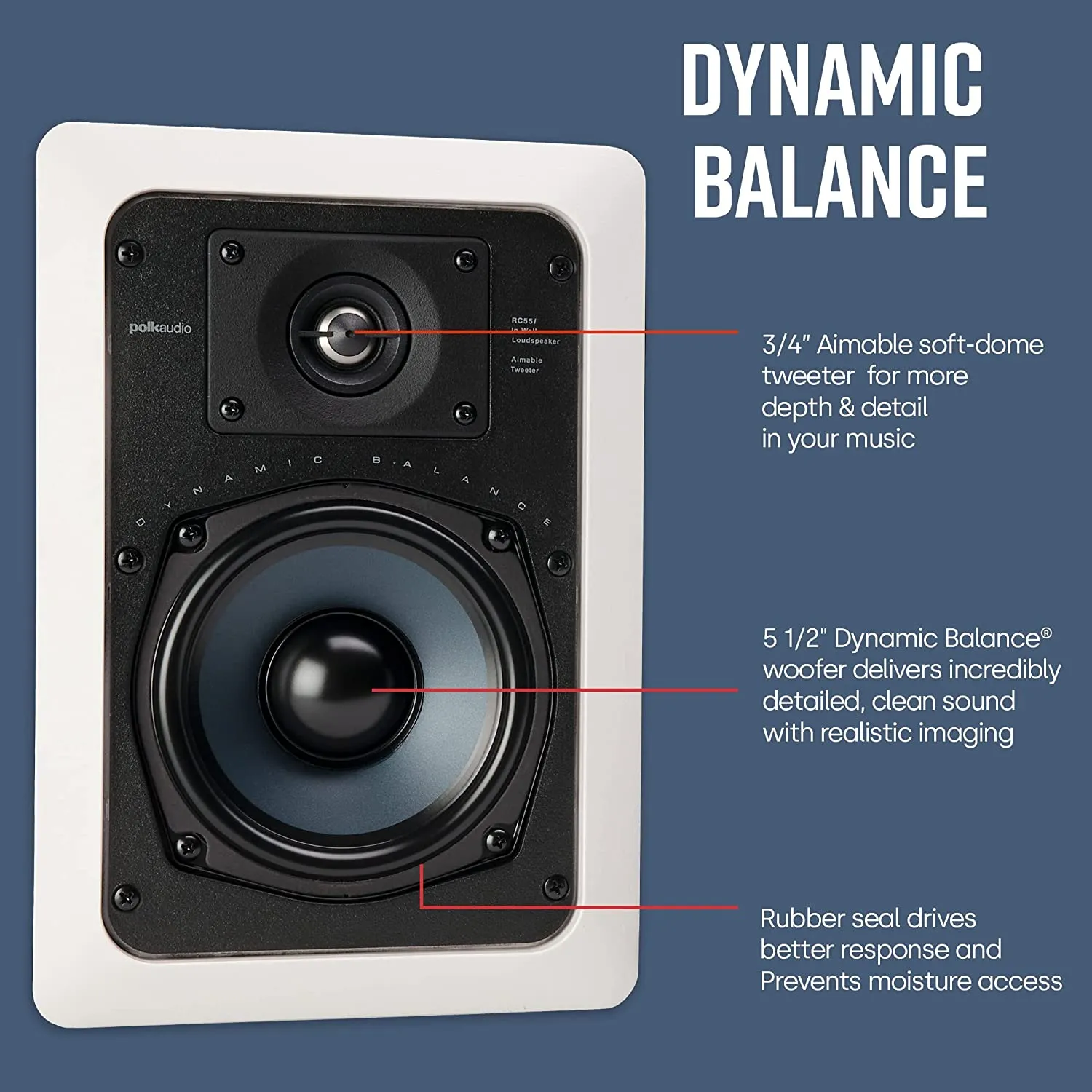 Polk Audio RC55i In-Wall Speakers (Pair)