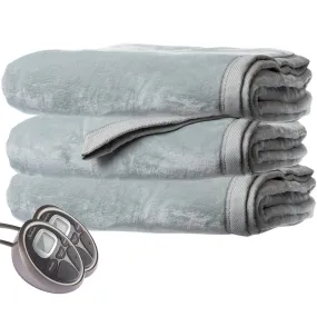 premium Premium Soft Electric Heated Queen Blanket in Brushed Nickel