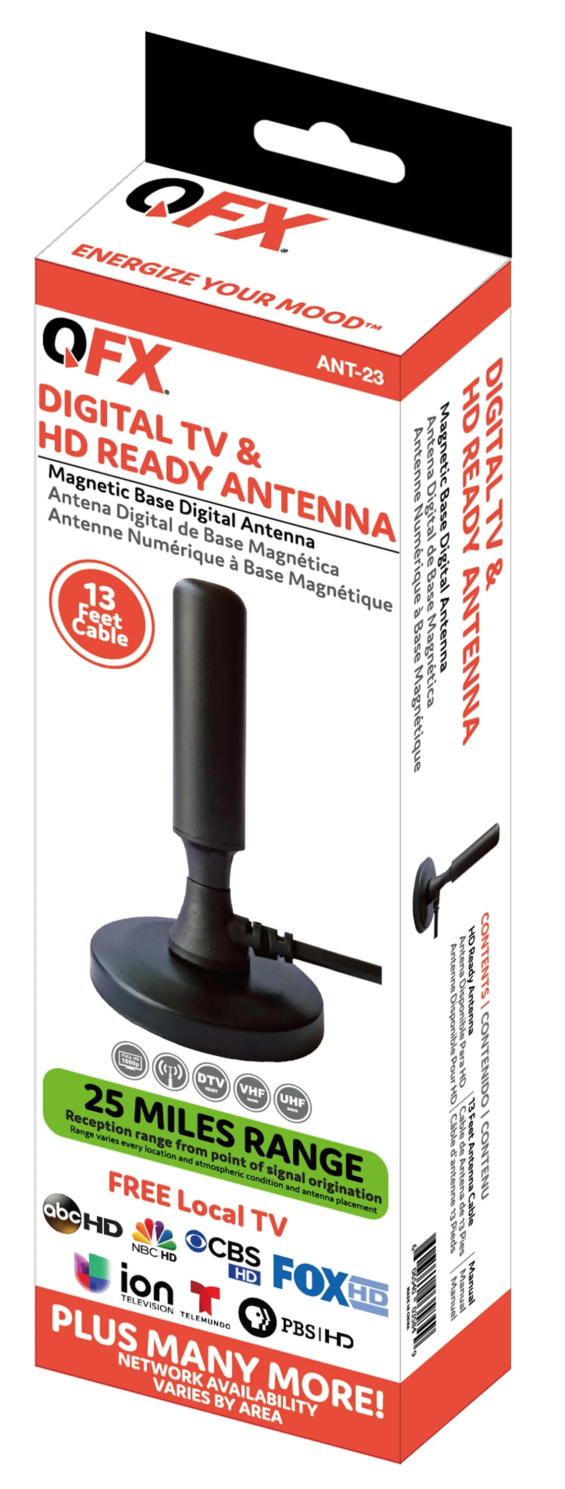 QFX ANT-23 Indoor HDTV Antenna with Magnetic Base