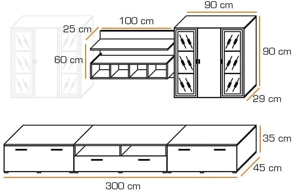 Quadro Entertainment Unit For TVs Up To 49"