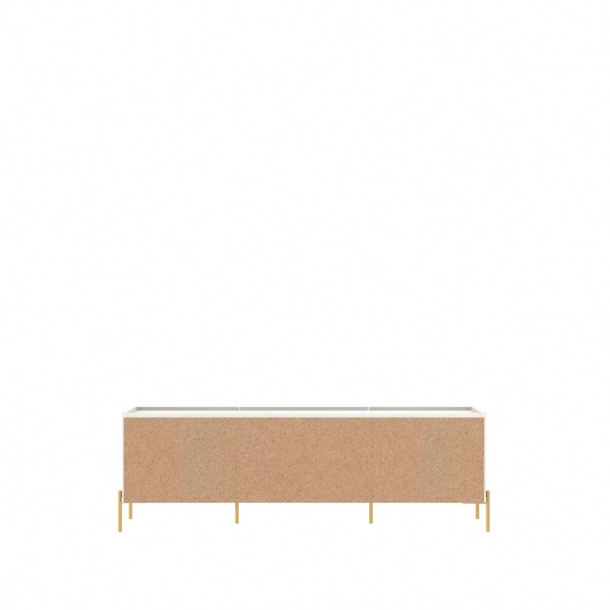 Rack para TV Até 75" 2 Gavetas 2 Portas Jasper 185 cm - Off White Fosco c/ Dourado
