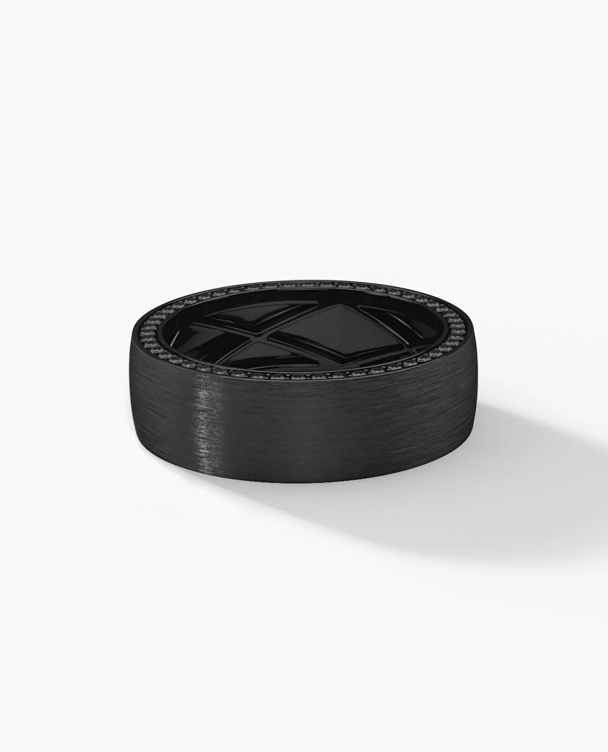 Ready to Ship - JERRITT Comfort Fit EverBlak Gold Ring with 0.70ct Black Diamonds