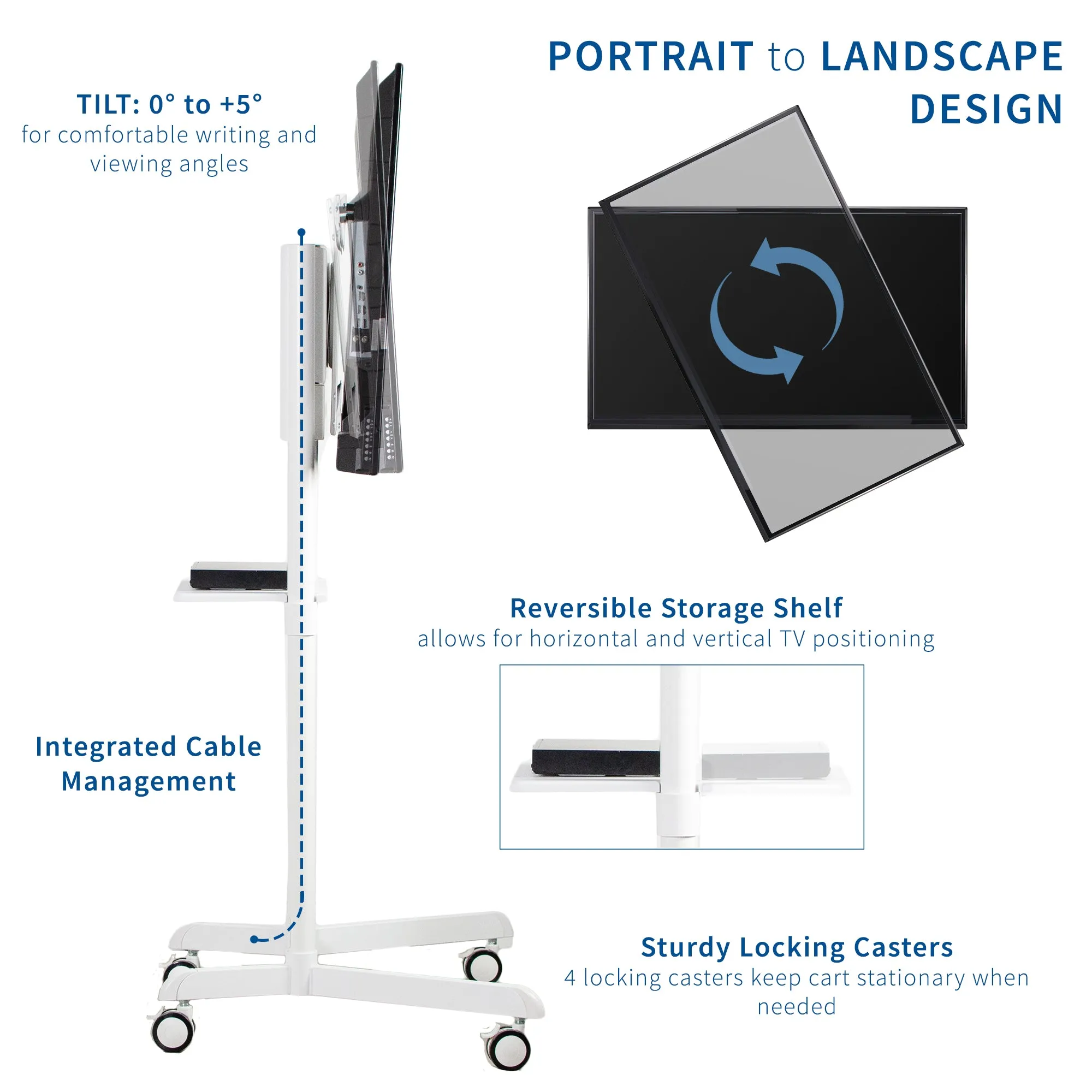 Rotating TV Cart for 32" to 88" TVs