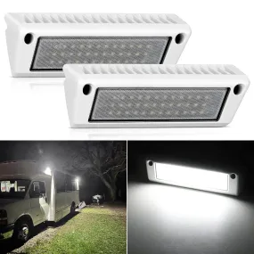 RV Exterior Light 2PCS 9 Inch White Beam Porch Lights White Aluminum