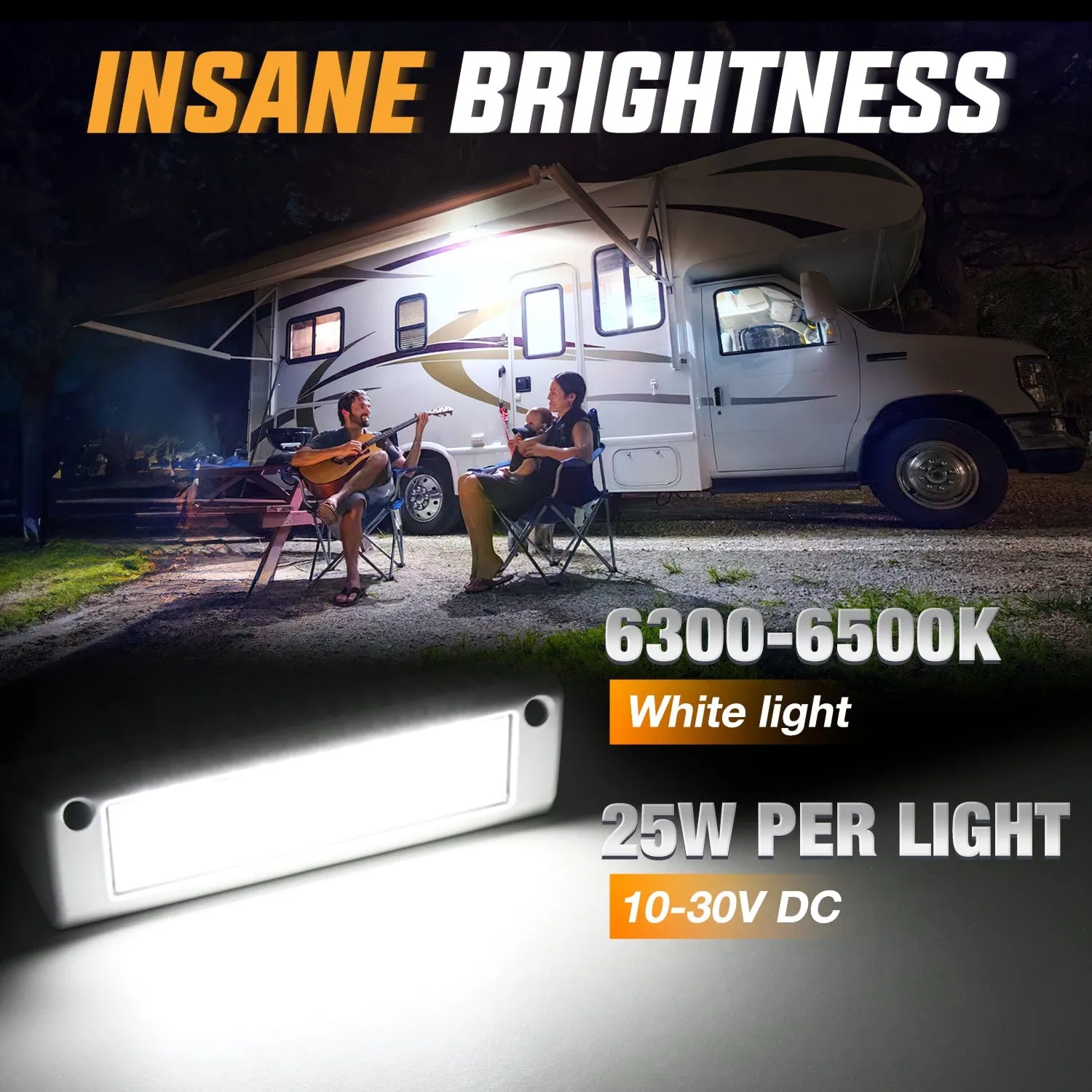 RV Exterior Light 2PCS 9 Inch White Beam Porch Lights White Aluminum
