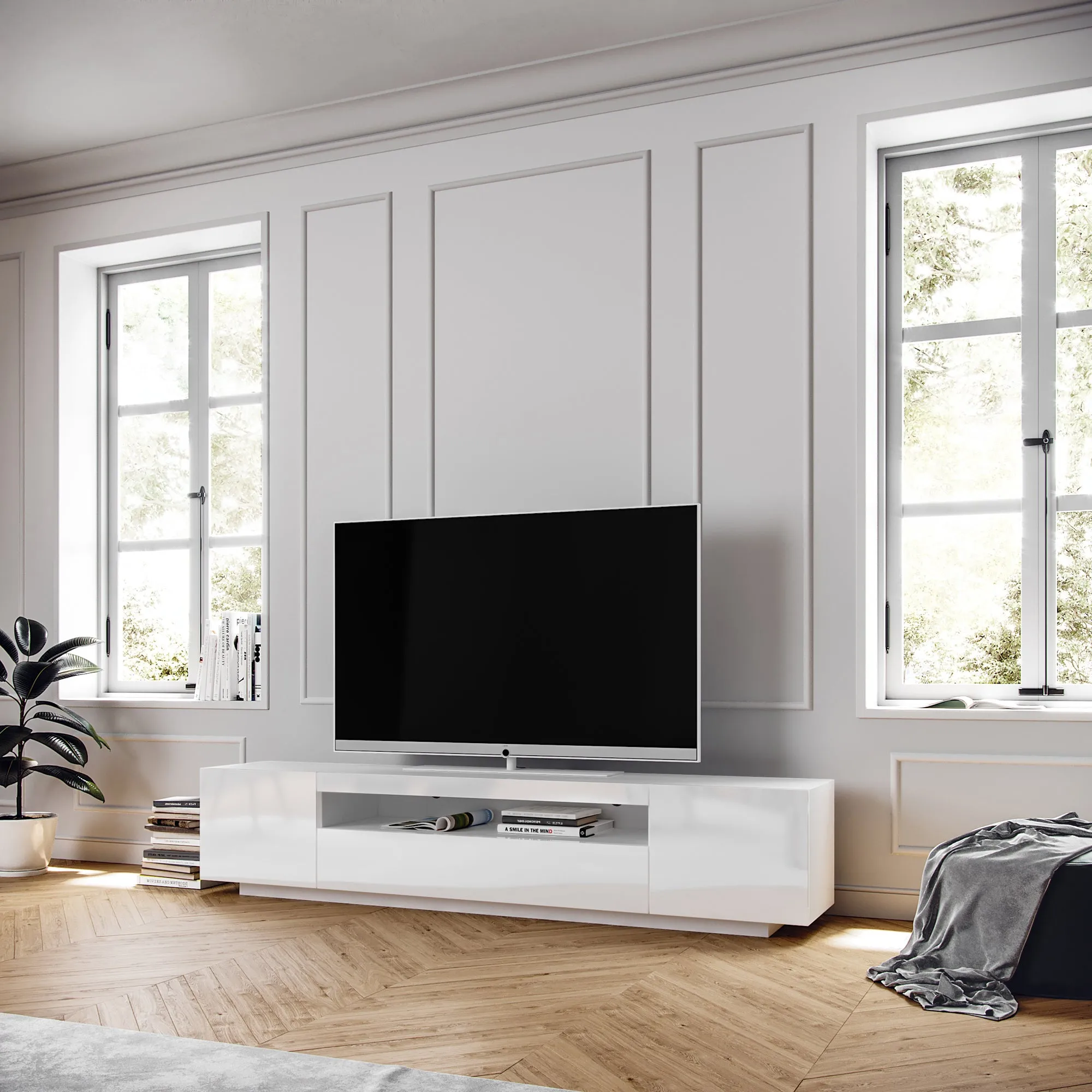 Samso TV Stand - White for TVs up to 85"