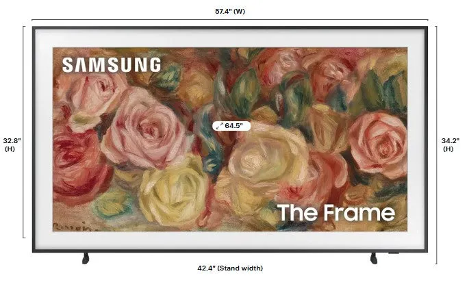 Samsung 65” Class LS03D The Frame Series QLED 4K Smart TV with Anti-Reflection and Slim Fit Wall Mount