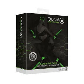 Shots Ouch Bed Bindings Restraint Kit - Glow in the Dark