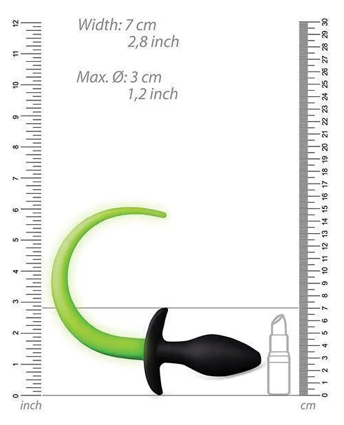 Shots Ouch Puppy Tail Plug - Glow In The Dark