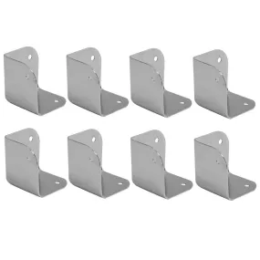 Silver Metal Corners for Back of PA Speakers and Subwoofer Cabinets - 8 Pack