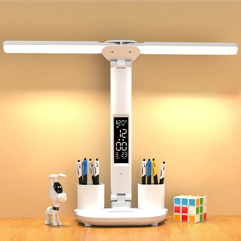 Table Lamp, LED Double-headed Multifunction Foldable Touch