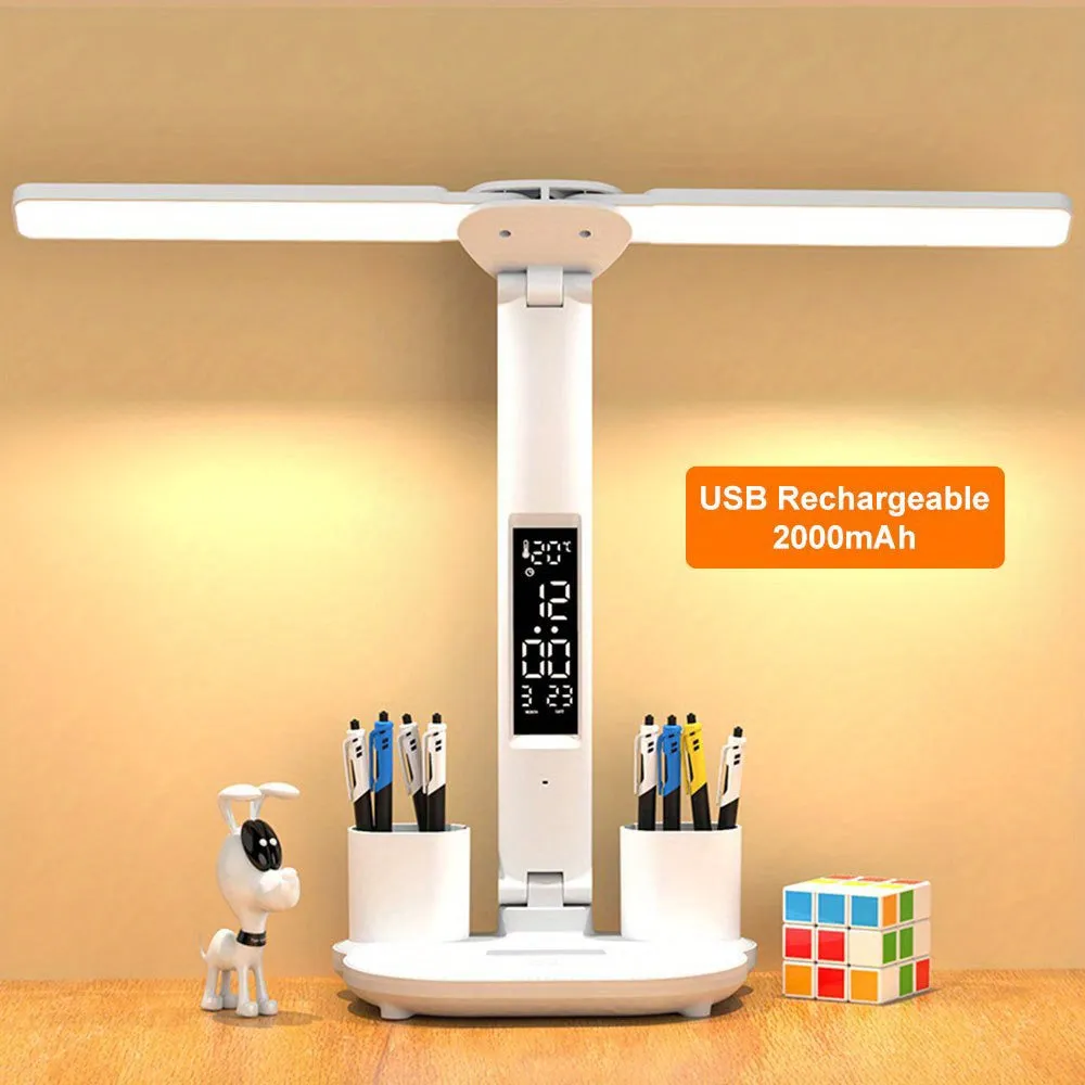 Table Lamp, LED Double-headed Multifunction Foldable Touch