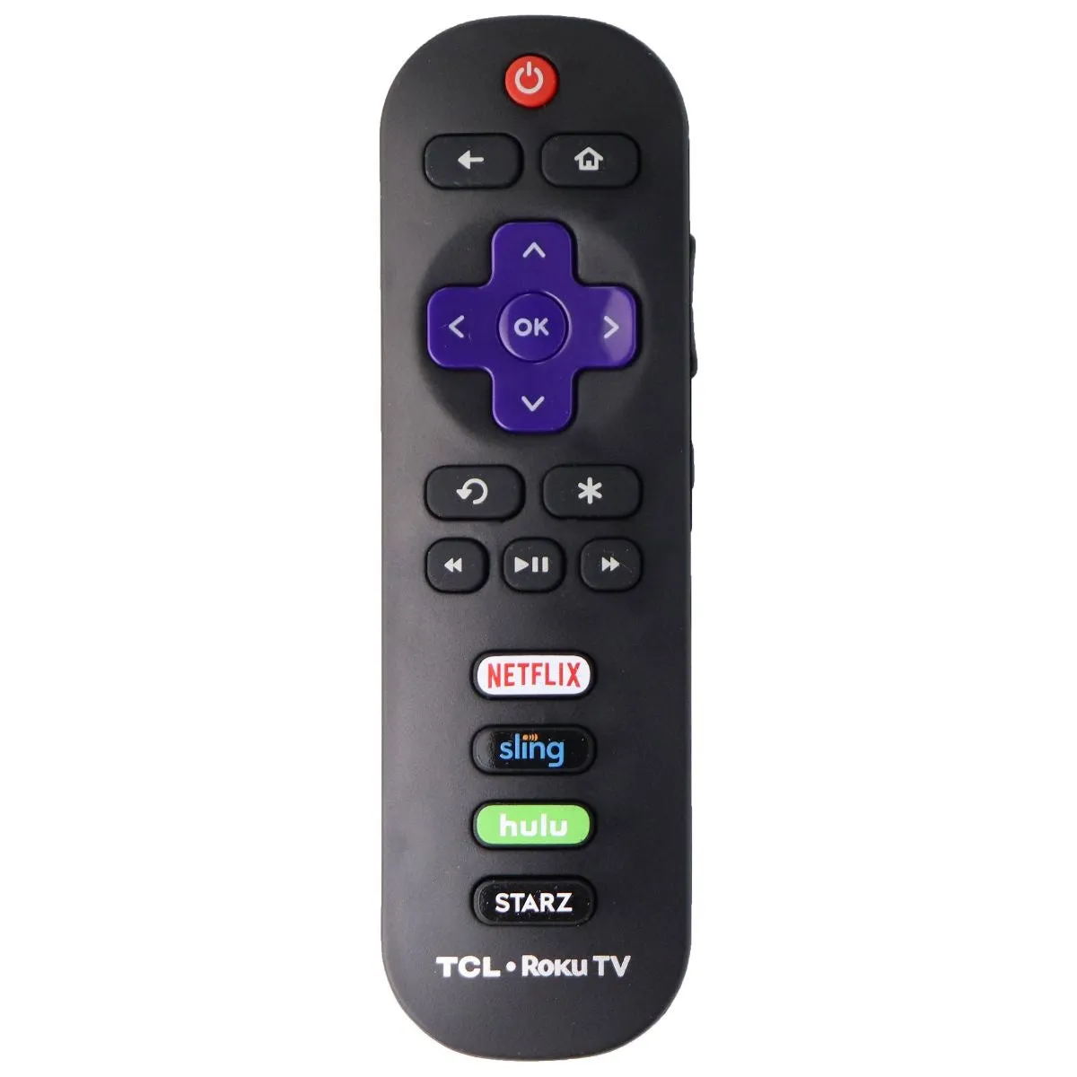 TCL Remote (RC280-STARZ) for Select TCL TVs - Black - Netflix/Sling/Hulu/STARZ