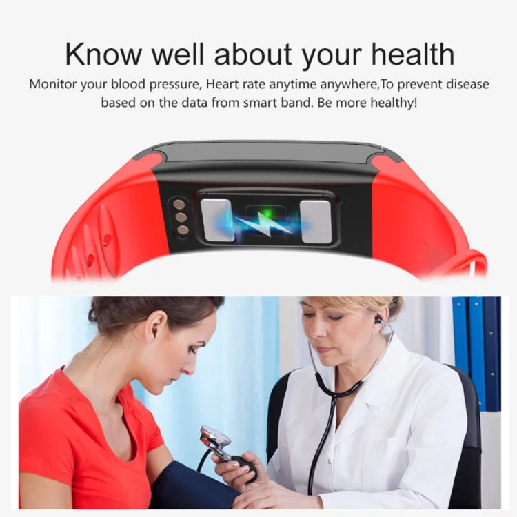 TLW T6 Fitness Tracker 0.96 inch OLED Display Wristband Smart Bracelet, Support Sports Mode / ECG / Heart Rate Monitor / Blood Pressure / Sleep Monitor (Black)