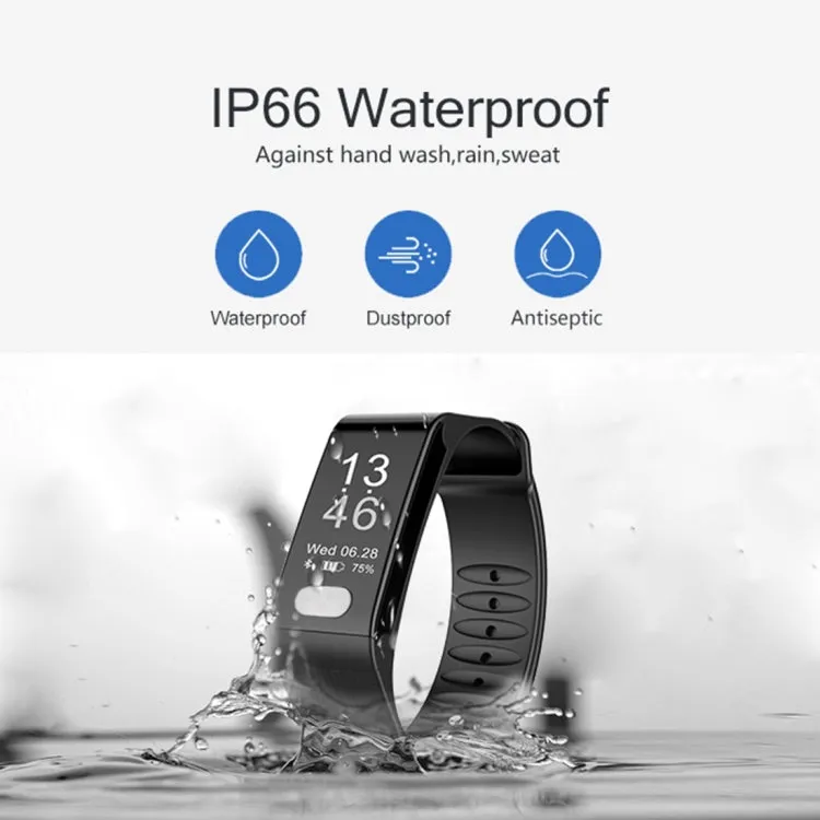 TLW T6 Fitness Tracker 0.96 inch OLED Display Wristband Smart Bracelet, Support Sports Mode / ECG / Heart Rate Monitor / Blood Pressure / Sleep Monitor (Black)