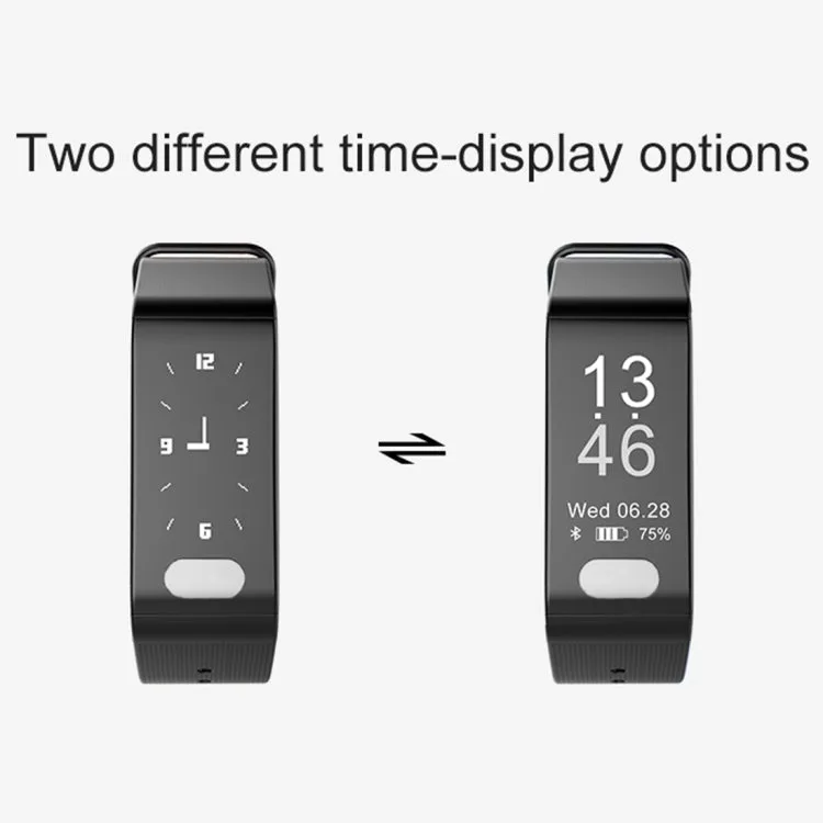 TLW T6 Fitness Tracker 0.96 inch OLED Display Wristband Smart Bracelet, Support Sports Mode / ECG / Heart Rate Monitor / Blood Pressure / Sleep Monitor (Black)