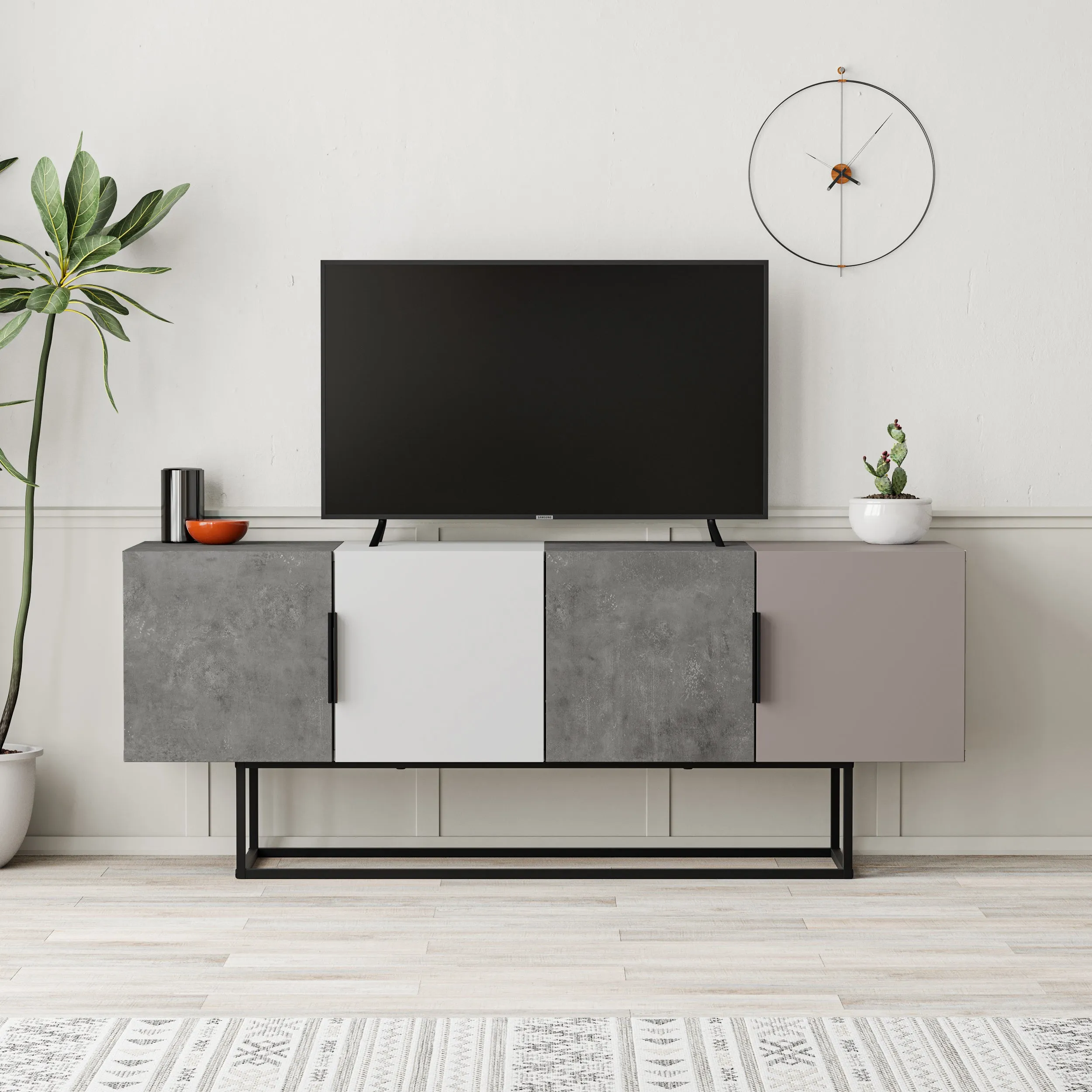 Tontini Modern TV Stand Multimedia Centre