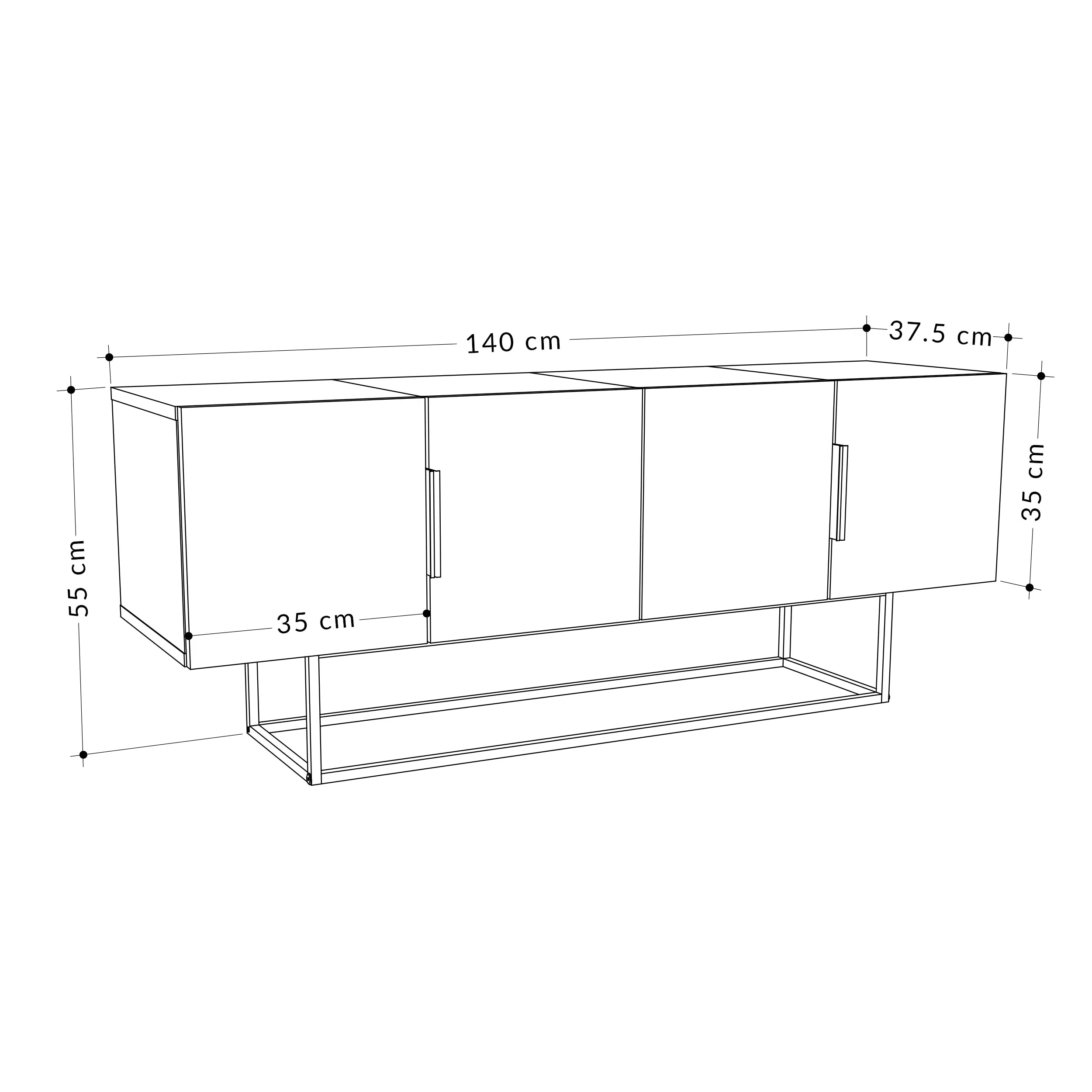 Tontini Modern TV Stand Multimedia Centre