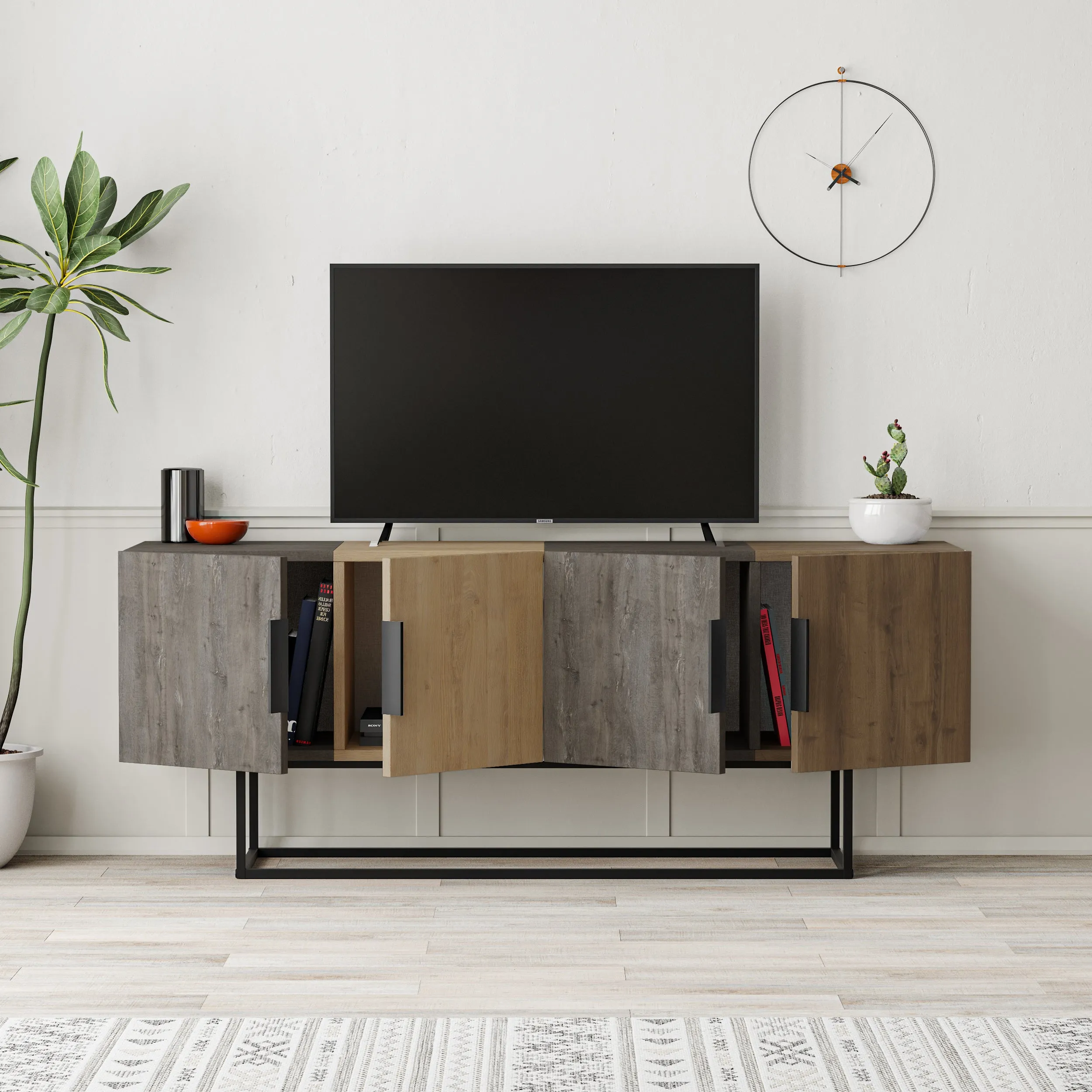 Tontini Modern TV Stand Multimedia Centre