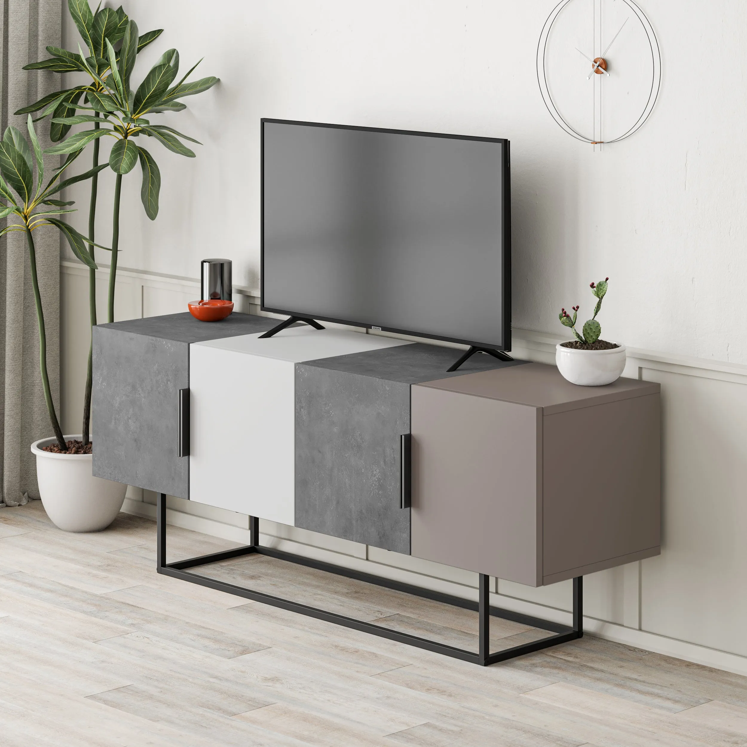 Tontini Modern TV Stand Multimedia Centre