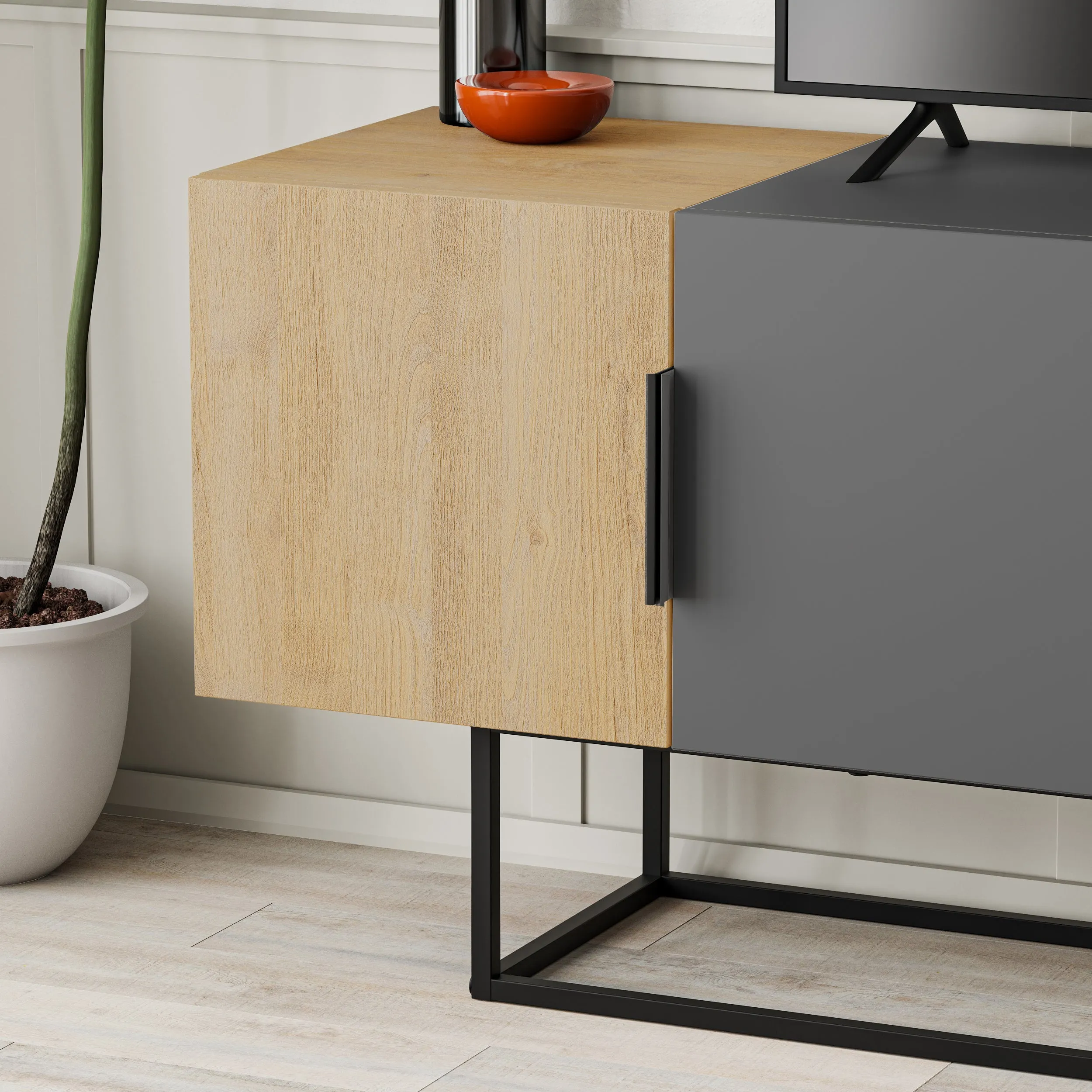 Tontini Modern TV Stand Multimedia Centre