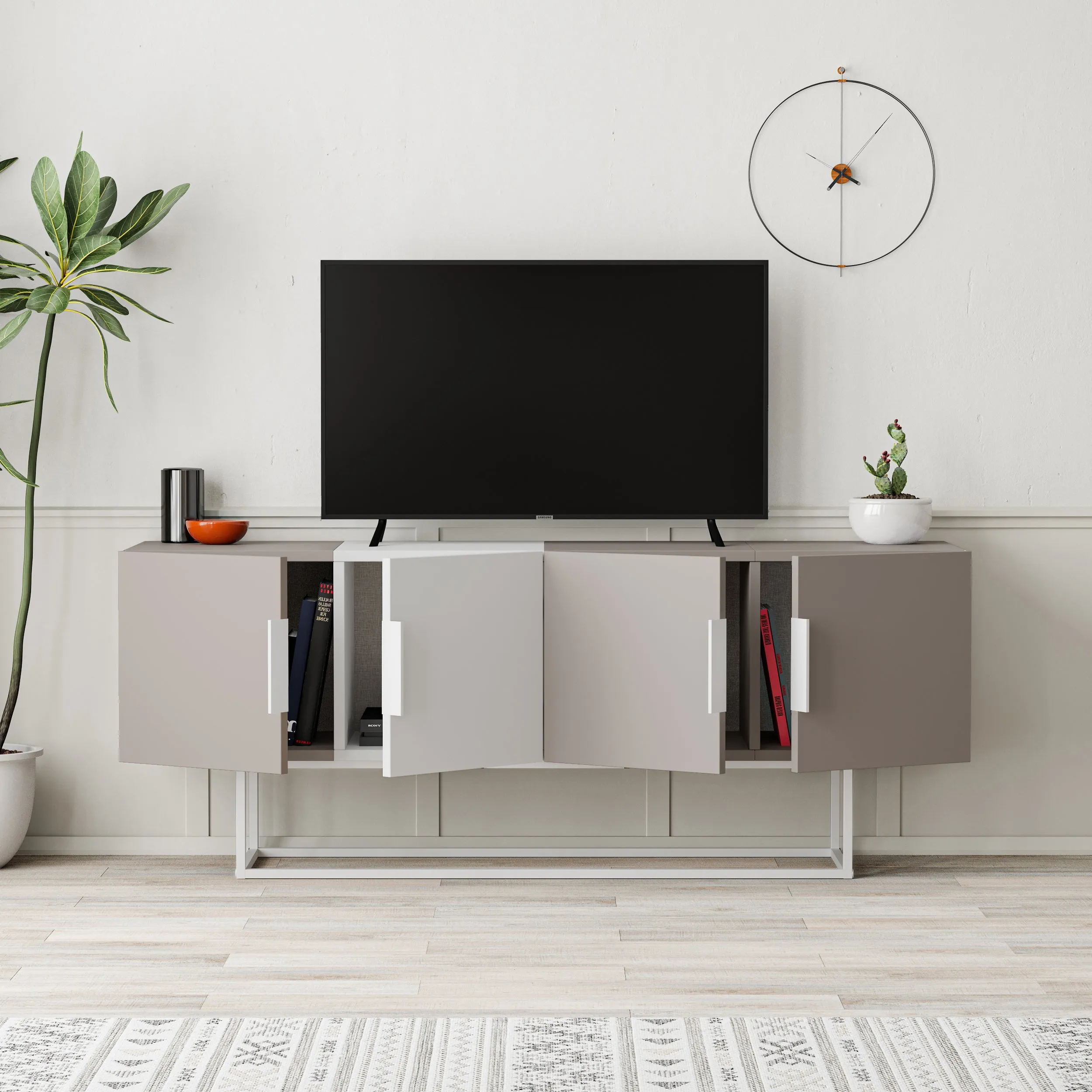 Tontini Modern TV Stand Multimedia Centre