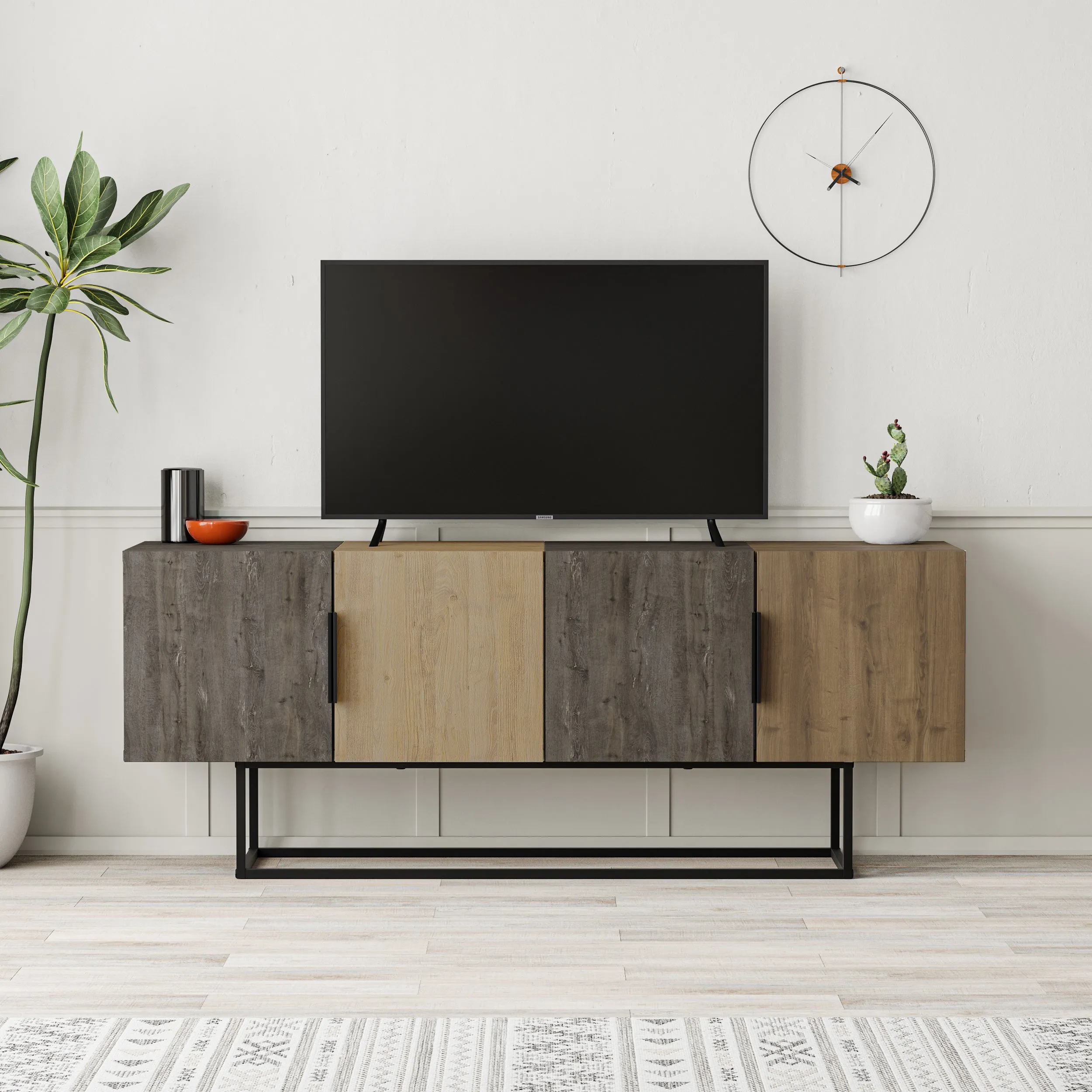 Tontini Modern TV Stand Multimedia Centre