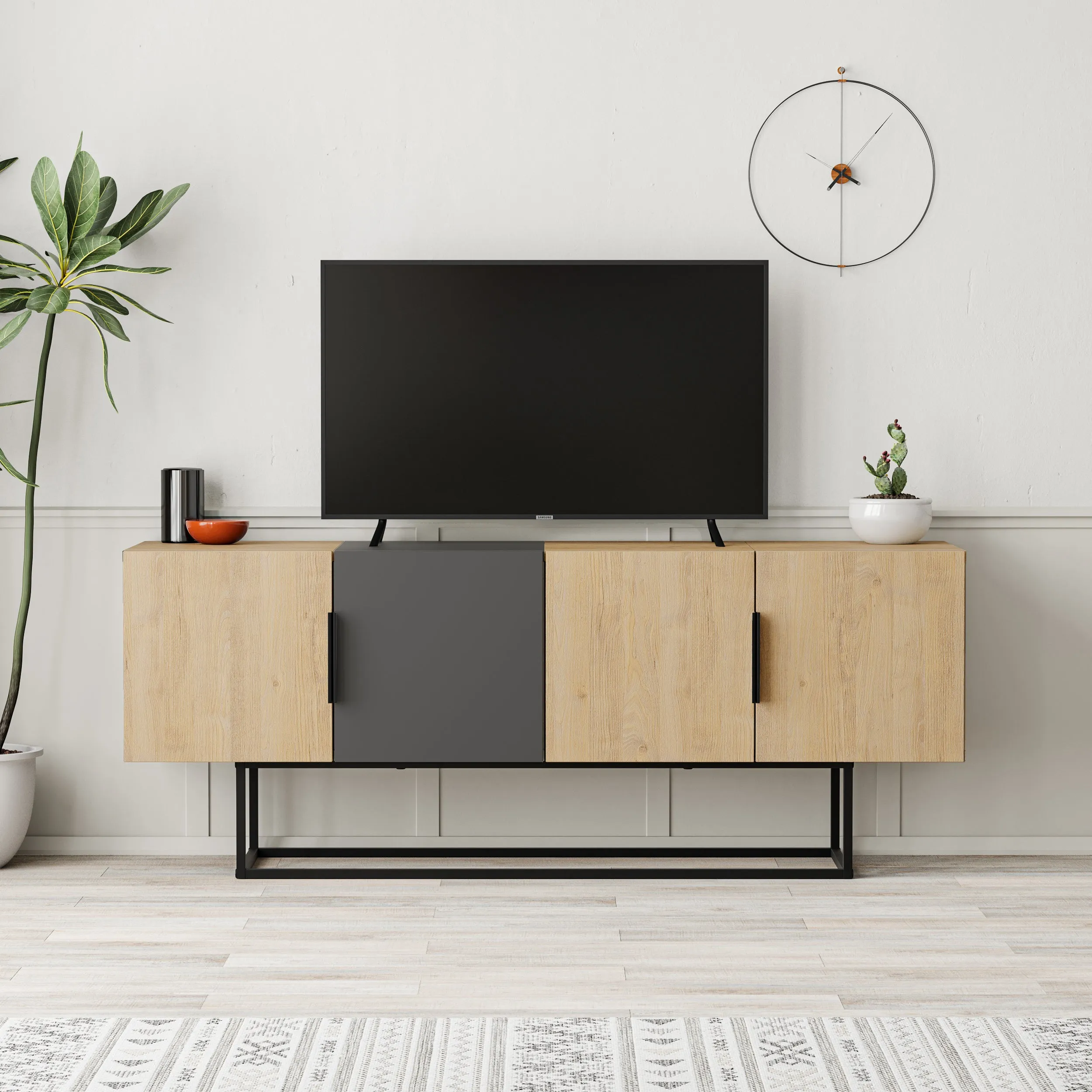 Tontini Modern TV Stand Multimedia Centre