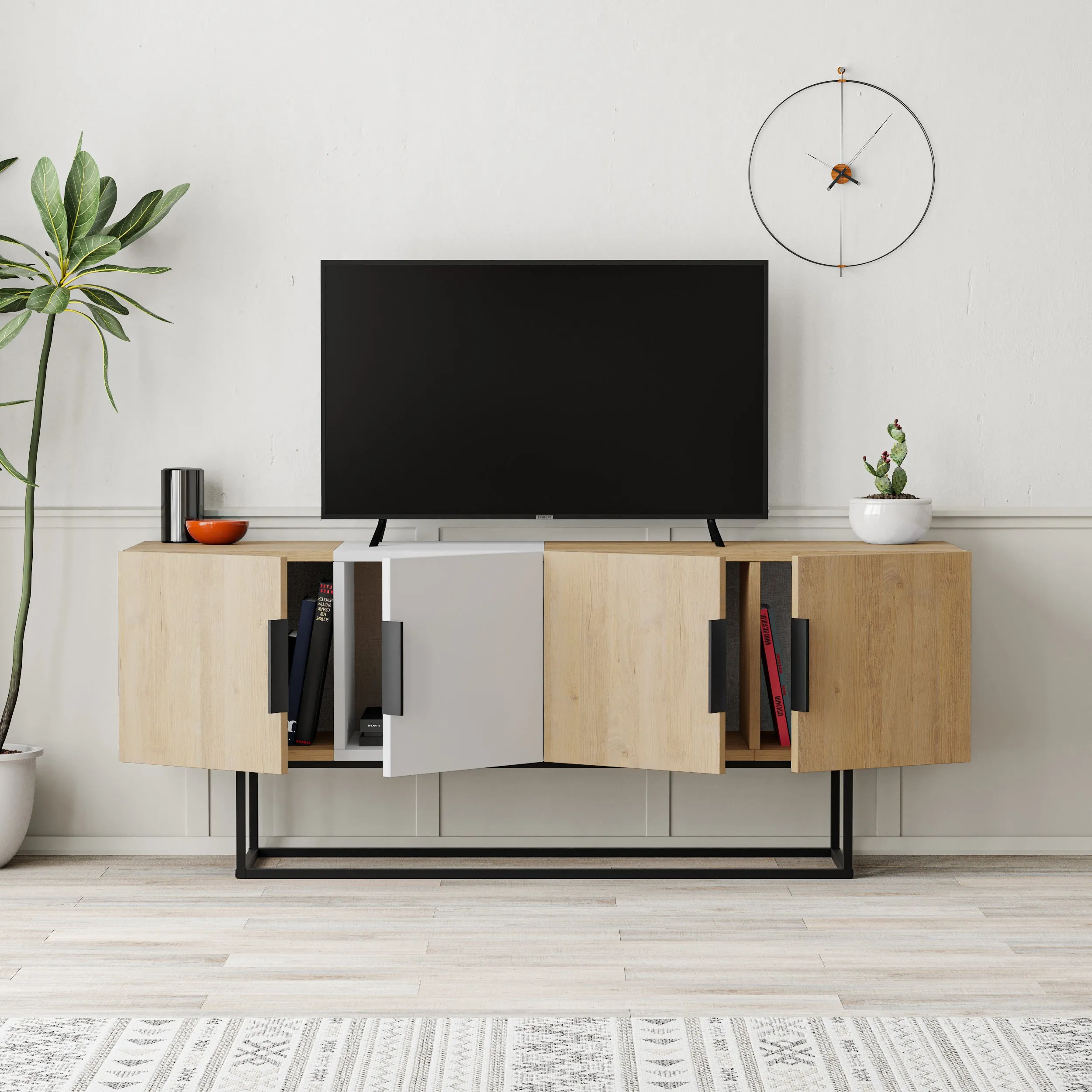 Tontini Modern TV Stand Multimedia Centre