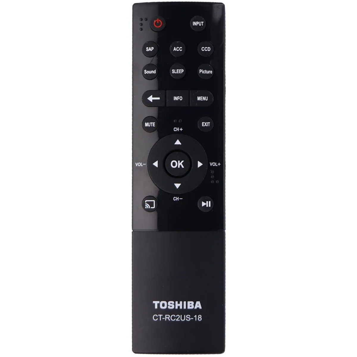 Toshiba Remote Control (CT-RC2US-18) for Select Toshiba TVs - Black