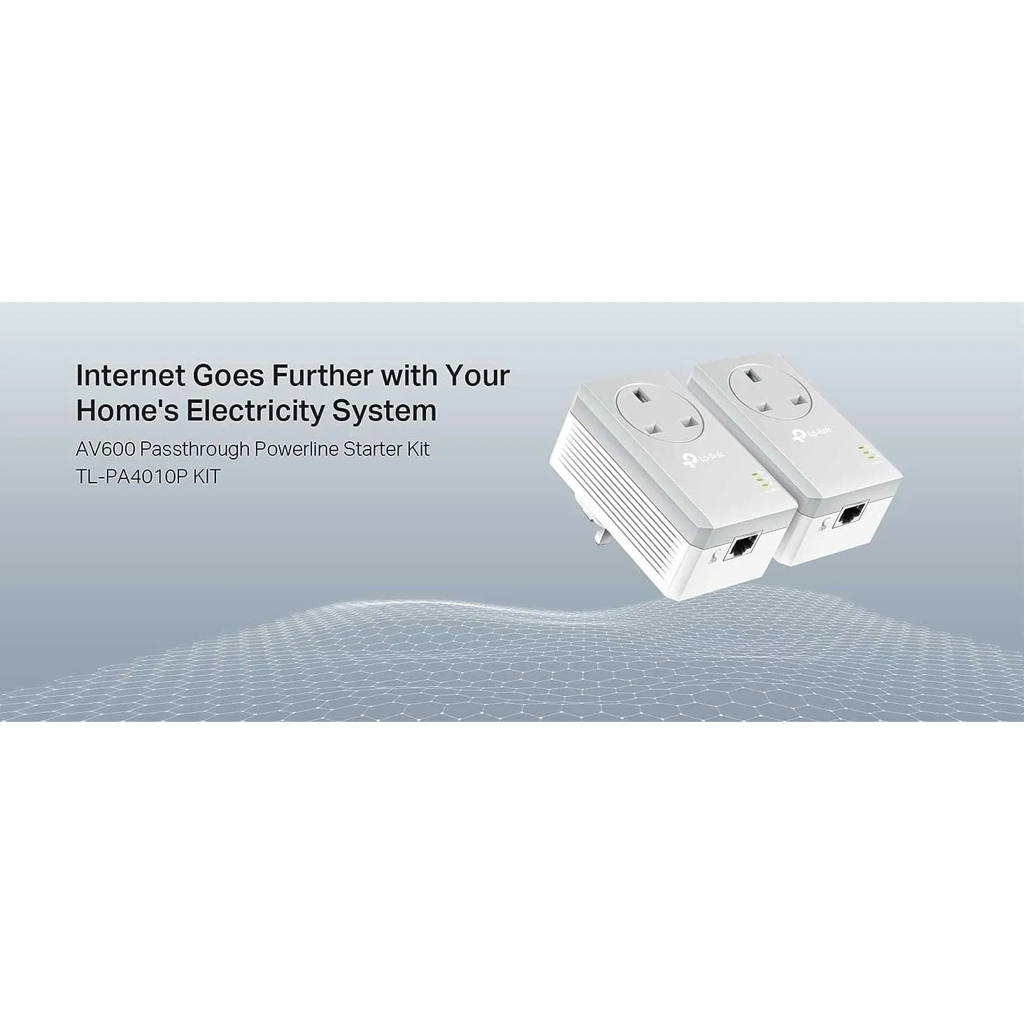 TP-Link TL-PA4010P KIT AV600 Powerline Adapter Starter Kit with Pass-Through