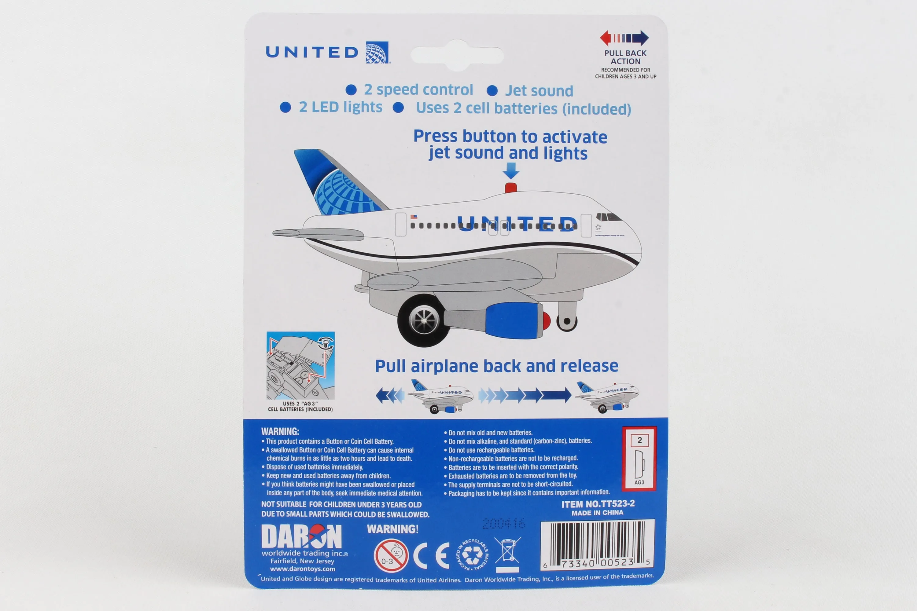 TT523-2 UNITED PULLBACK W/LIGHT & SOUND 2019 NEW LIVERY