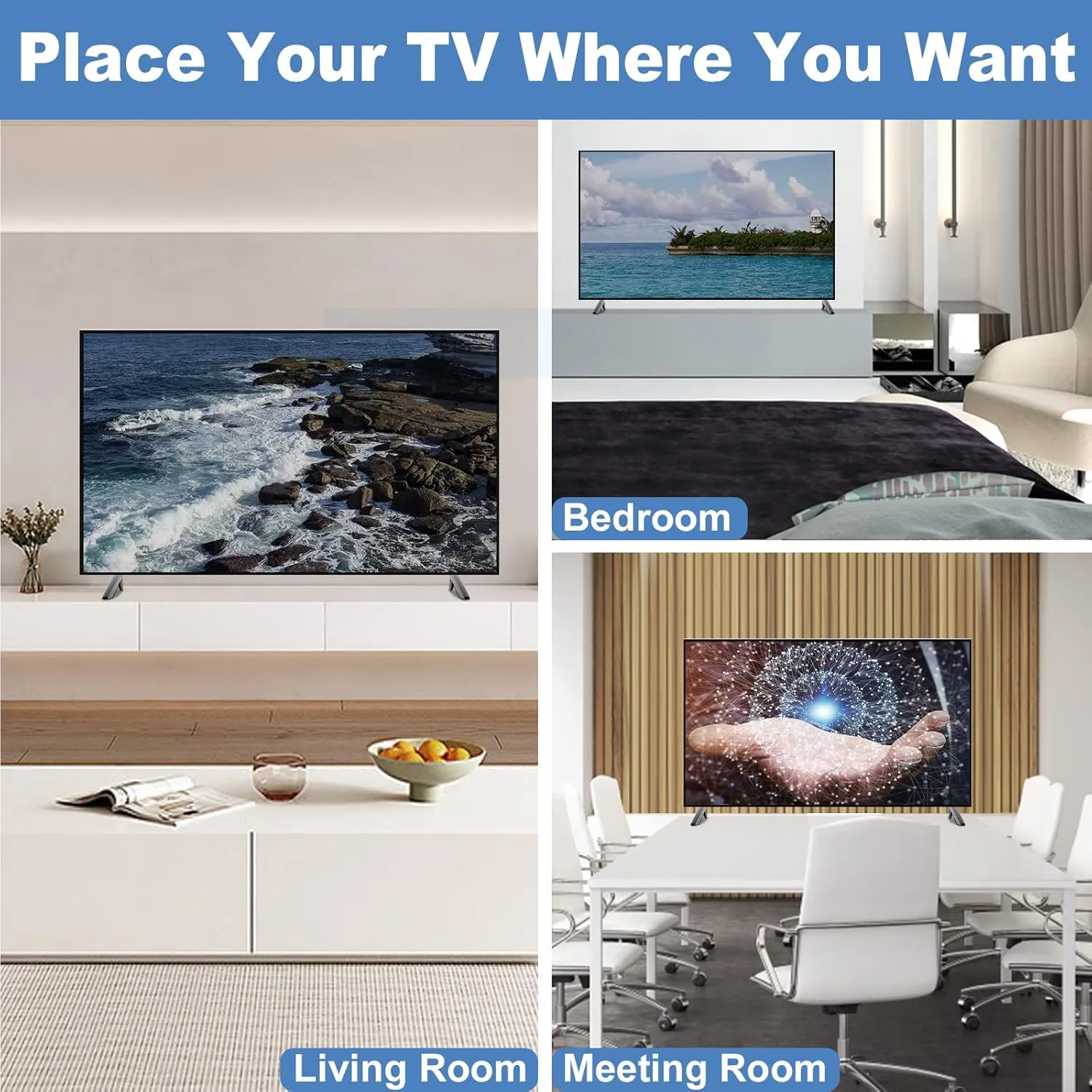 TV Stand for TCL Smart TV Stand Legs for 28 32 40 43 49 50 55 65 Inch with Screw